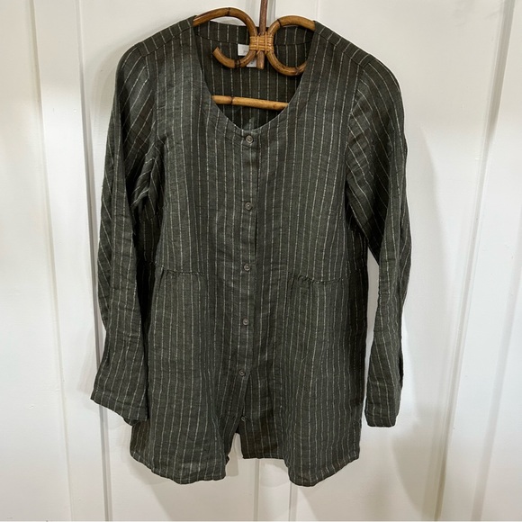 Pure Jill J Jill linen button down tunic top - Picture 2 of 6